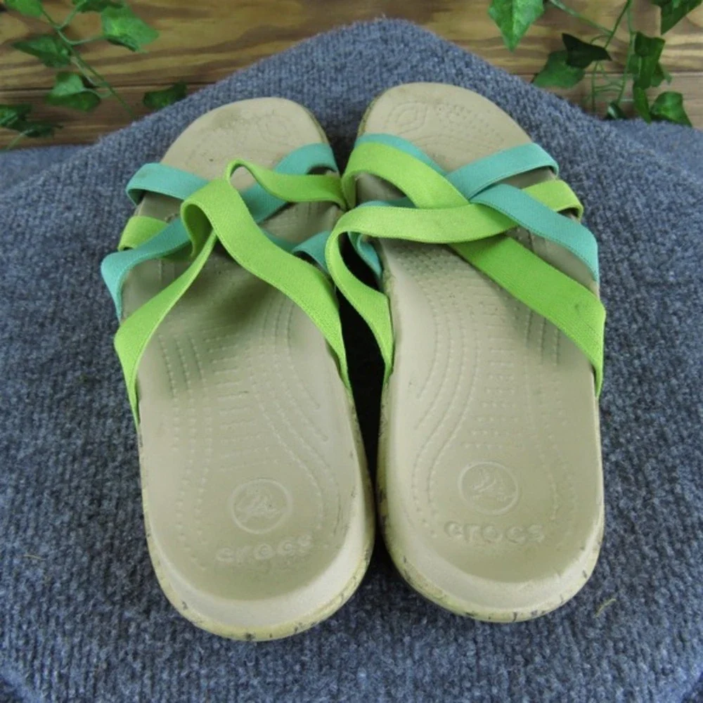 Crocs Women's Edie Stretch Slide Multicolor Synthetic 10 Medium Gently Used 2025